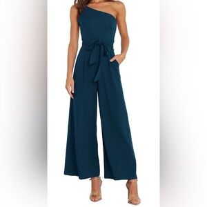 Teal One-Shoulder Jumpsuit | Small | New